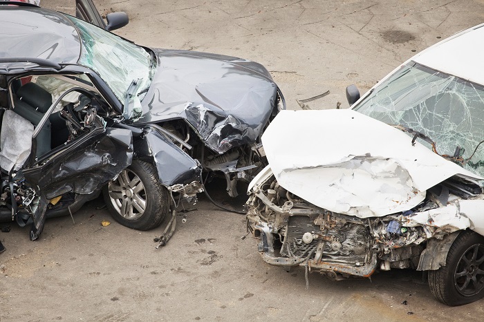 Totaled Cars After Massive Crash